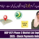 BISP 8171 Phase 2 District List September 2025 – Check Payments Online