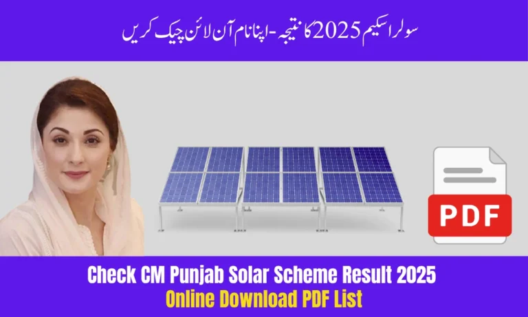 Check CM Punjab Solar Scheme Result 2025 Online – Download PDF List