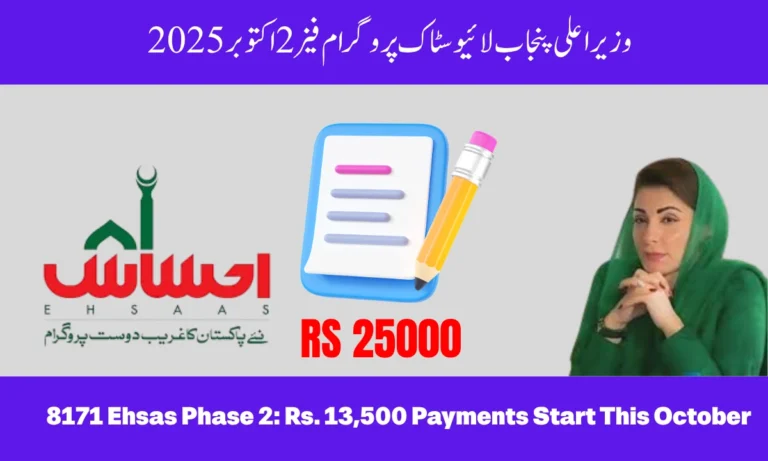 8171 Ehsaas Phase 3: Rs. 13,500 Payments Start This October